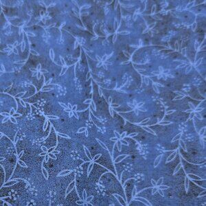 Floral Blue Cotton Fabric Exclusively For Jo-Ann Stores Sewing Quilting 2 Yards